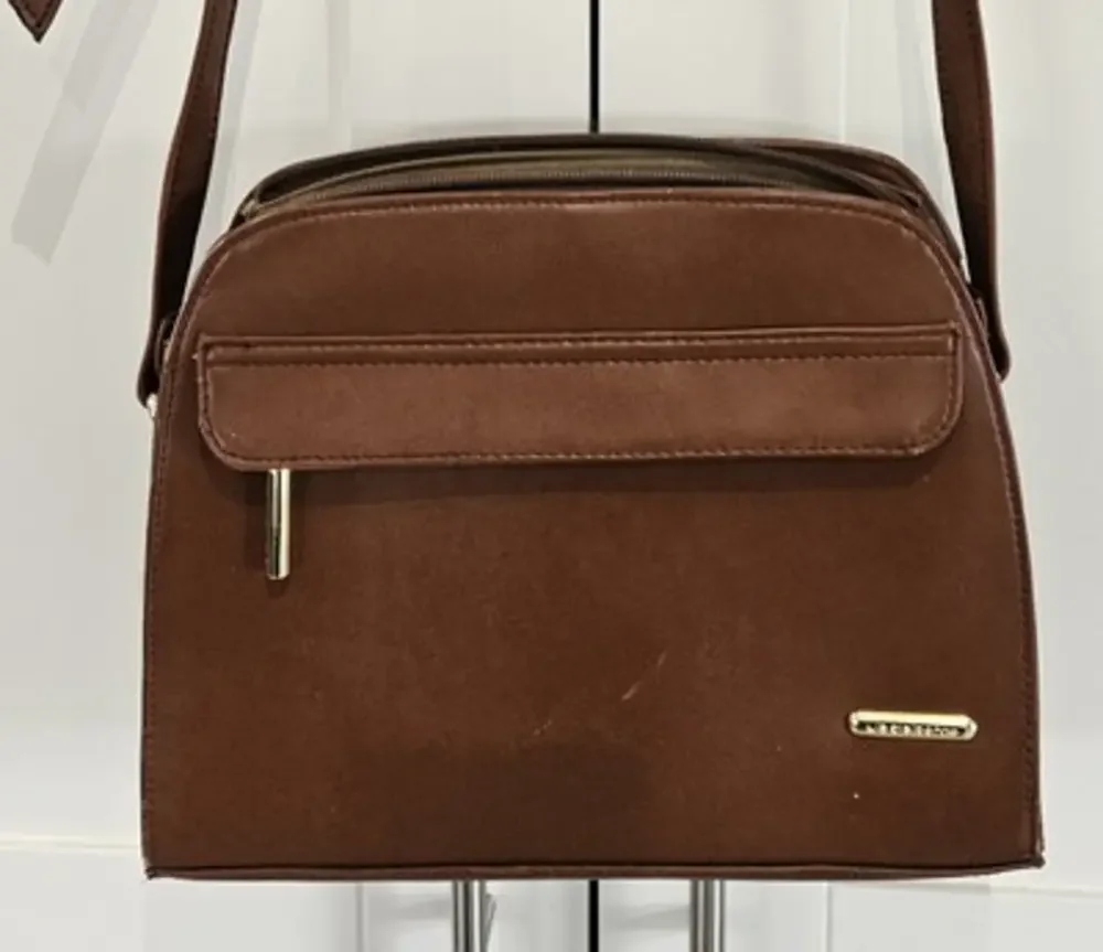 Liz Claiborne Small Brown Handbag Shoulder Bag Purse Vintage Lined.
